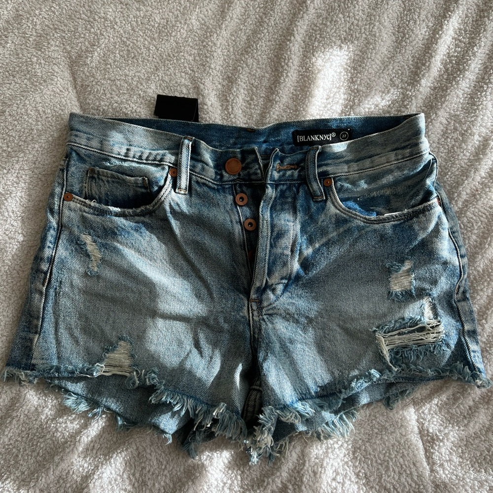 Blank NYC distressed denim shorts